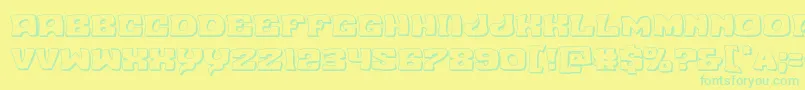 Nuevopassion3D Font – Green Fonts on Yellow Background