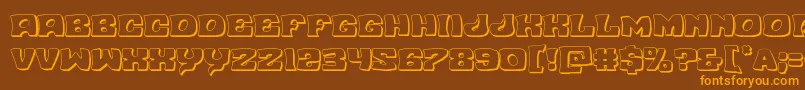 Nuevopassion3D Font – Orange Fonts on Brown Background