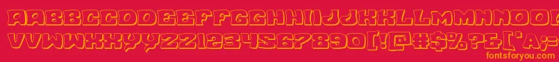 Шрифт Nuevopassion3D – оранжевые шрифты на красном фоне
