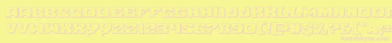 Nuevopassion3D-Schriftart – Rosa Schriften auf gelbem Hintergrund