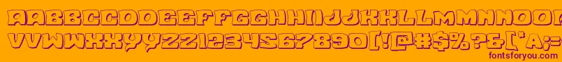 Шрифт Nuevopassion3D – фиолетовые шрифты на оранжевом фоне
