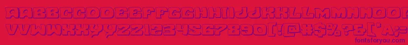 Nuevopassion3D-Schriftart – Violette Schriften auf rotem Hintergrund
