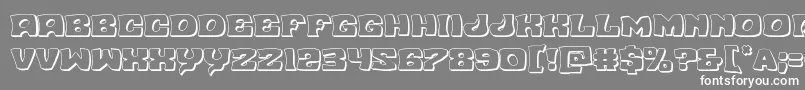 Nuevopassion3D-fontti – valkoiset fontit harmaalla taustalla