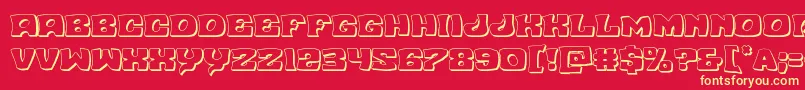 Nuevopassion3D Font – Yellow Fonts on Red Background