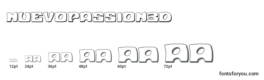 Размеры шрифта Nuevopassion3D