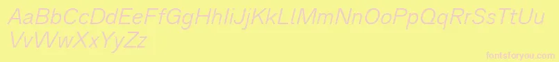 Analogue46lightoblique Font – Pink Fonts on Yellow Background