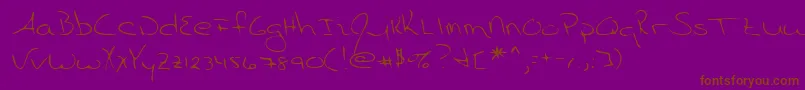 Lehn055 Font – Brown Fonts on Purple Background