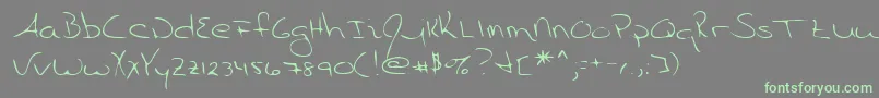 Lehn055 Font – Green Fonts on Gray Background