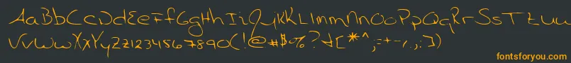 フォントLehn055 – 黒い背景にオレンジの文字
