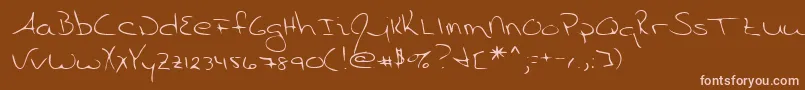 Lehn055 Font – Pink Fonts on Brown Background