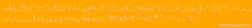 フォントLehn055 – オレンジの背景にピンクのフォント