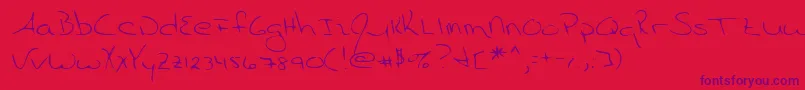 Lehn055 Font – Purple Fonts on Red Background