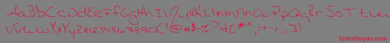 フォントLehn055 – 赤い文字の灰色の背景