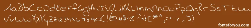 Lehn055 Font – White Fonts on Brown Background