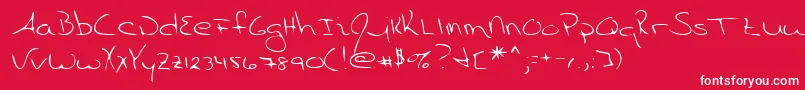 フォントLehn055 – 赤い背景に白い文字