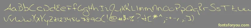 Lehn055 Font – Yellow Fonts on Gray Background