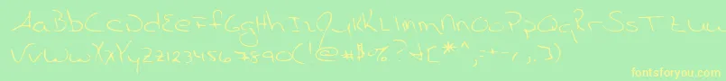 Lehn055-Schriftart – Gelbe Schriften auf grünem Hintergrund