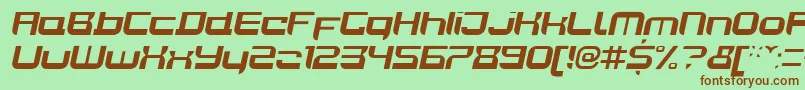 JoyriderBolditalic-fontti – ruskeat fontit vihreällä taustalla