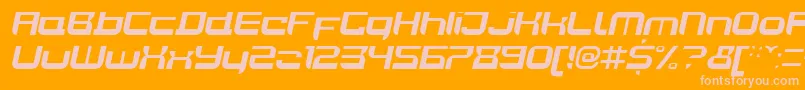 JoyriderBolditalic-fontti – vaaleanpunaiset fontit oranssilla taustalla