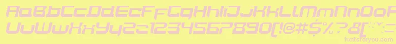 JoyriderBolditalic-fontti – vaaleanpunaiset fontit keltaisella taustalla