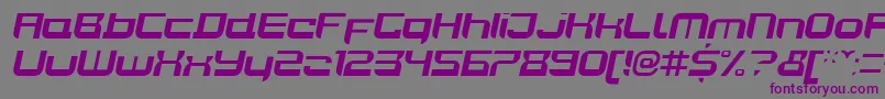 フォントJoyriderBolditalic – 紫色のフォント、灰色の背景