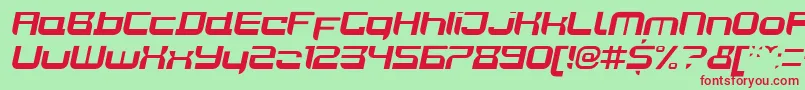 Czcionka JoyriderBolditalic – czerwone czcionki na zielonym tle