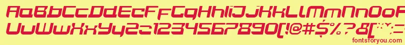 JoyriderBolditalic Font – Red Fonts on Yellow Background