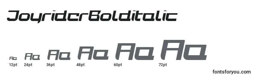 JoyriderBolditalic Font Sizes