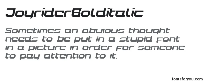 JoyriderBolditalic-fontti