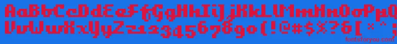 Bangalore Font – Red Fonts on Blue Background