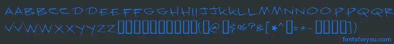 Krazynights-fontti – siniset fontit mustalla taustalla
