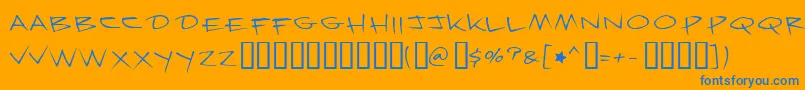 Krazynights-fontti – siniset fontit oranssilla taustalla