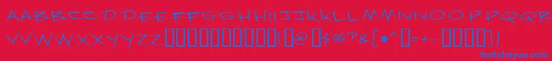 Krazynights-fontti – siniset fontit punaisella taustalla