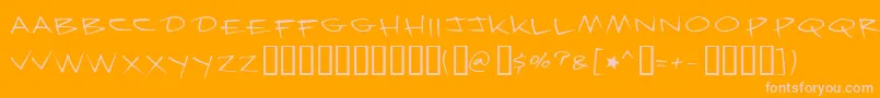 Weitere Informationen zur Krazynights-Schriftart Krazynights-Schriftart – Rosa Schriften auf orangefarbenem Hintergrund