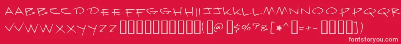 Krazynights-fontti – vaaleanpunaiset fontit punaisella taustalla