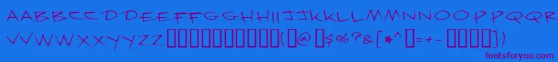 Krazynights-Schriftart – Violette Schriften auf blauem Hintergrund