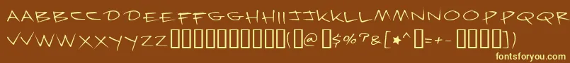 Więcej informacji o czcionce Krazynights Czcionka Krazynights – żółte czcionki na brązowym tle