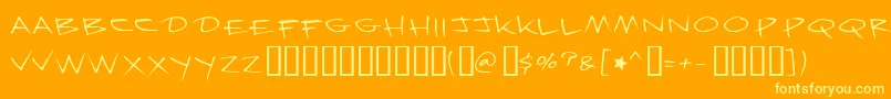 Krazynights Font – Yellow Fonts on Orange Background