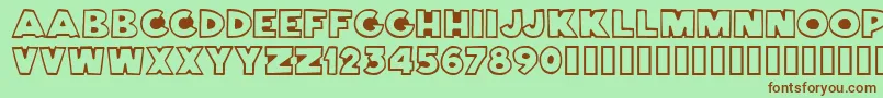 BernardinoNormal Font – Brown Fonts on Green Background