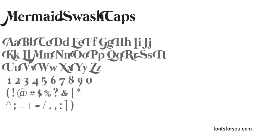 A fonte MermaidSwashCaps – alfabeto, números, caracteres especiais