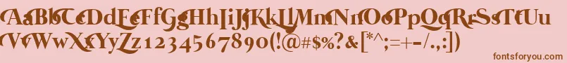 Шрифт MermaidSwashCaps – коричневые шрифты на розовом фоне