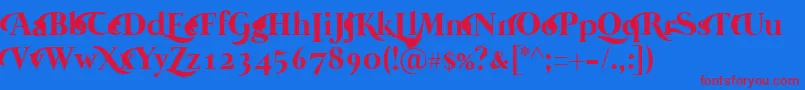 MermaidSwashCaps Font – Red Fonts on Blue Background