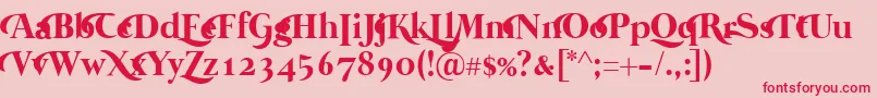 MermaidSwashCaps-Schriftart – Rote Schriften auf rosa Hintergrund