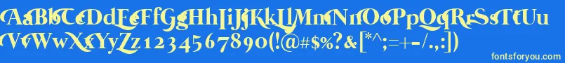 MermaidSwashCaps Font – Yellow Fonts on Blue Background