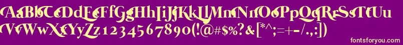 MermaidSwashCaps Font – Yellow Fonts on Purple Background