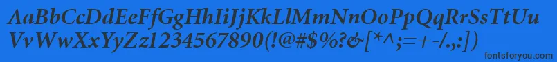 MiniatureBoldItalic Font – Black Fonts on Blue Background