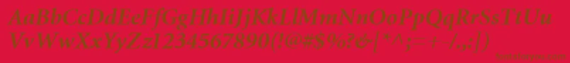 MiniatureBoldItalic Font – Brown Fonts on Red Background
