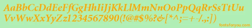 MiniatureBoldItalic Font – Orange Fonts on Green Background