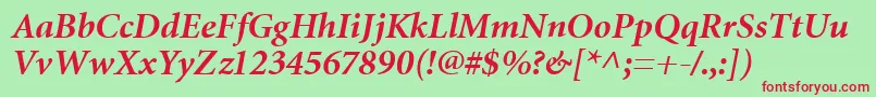 MiniatureBoldItalic Font – Red Fonts on Green Background