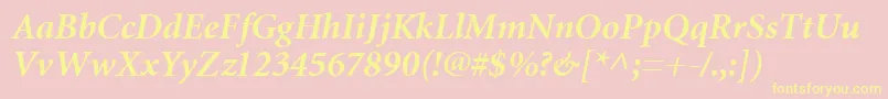 MiniatureBoldItalic Font – Yellow Fonts on Pink Background